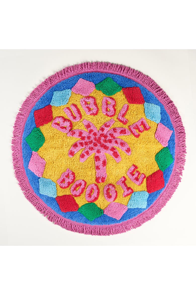 Punjab Buble 100% Cotton Bath Mat 27.5" Spa-Inspired, Main, color, Multicolor