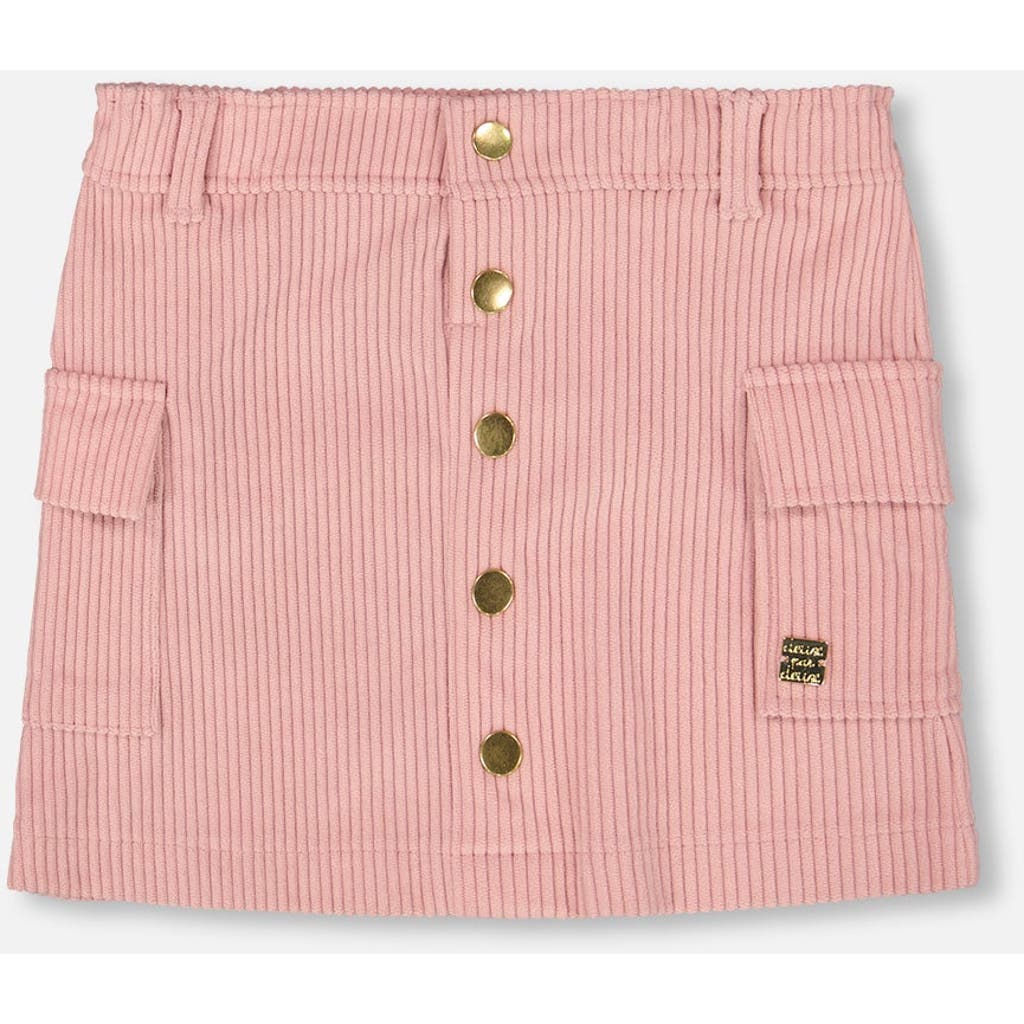 Deux Par Deux Corduroy Skirt With Cargo Pockets In Gold