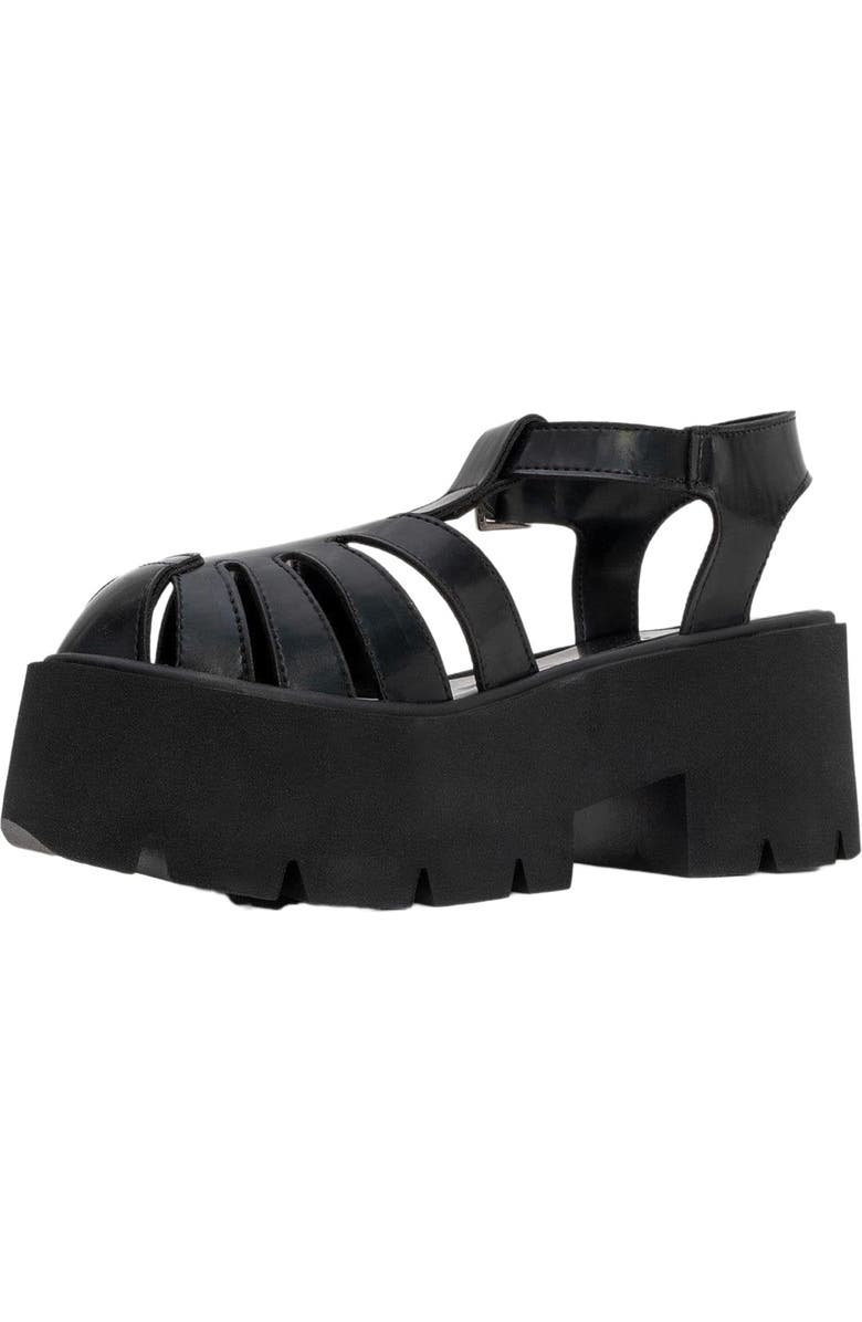 Prologue Shoes Verua Platform Sandal, Alternate, color, Black Faux Leather