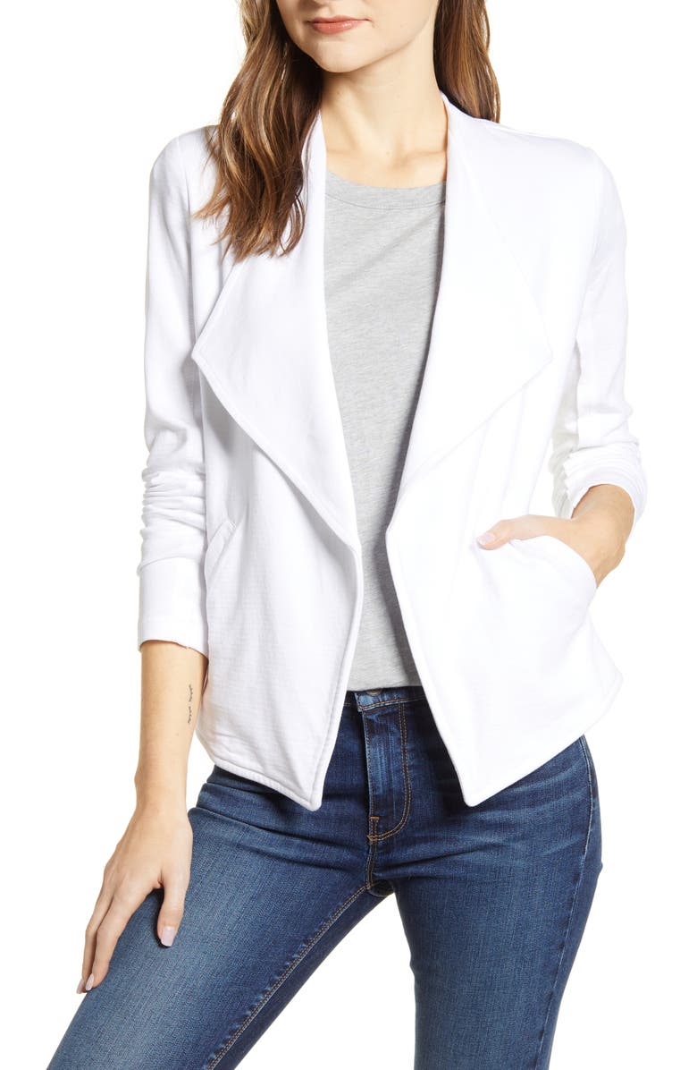 Caslon<sup>®</sup> Drape Collar Knit Blazer, Main, color,