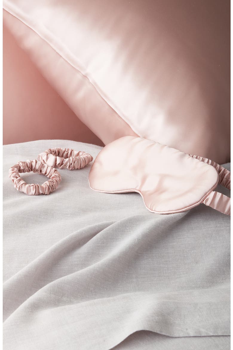 Set of 2 Silk Pillowcases, Alternate, color, PINK SEPIA