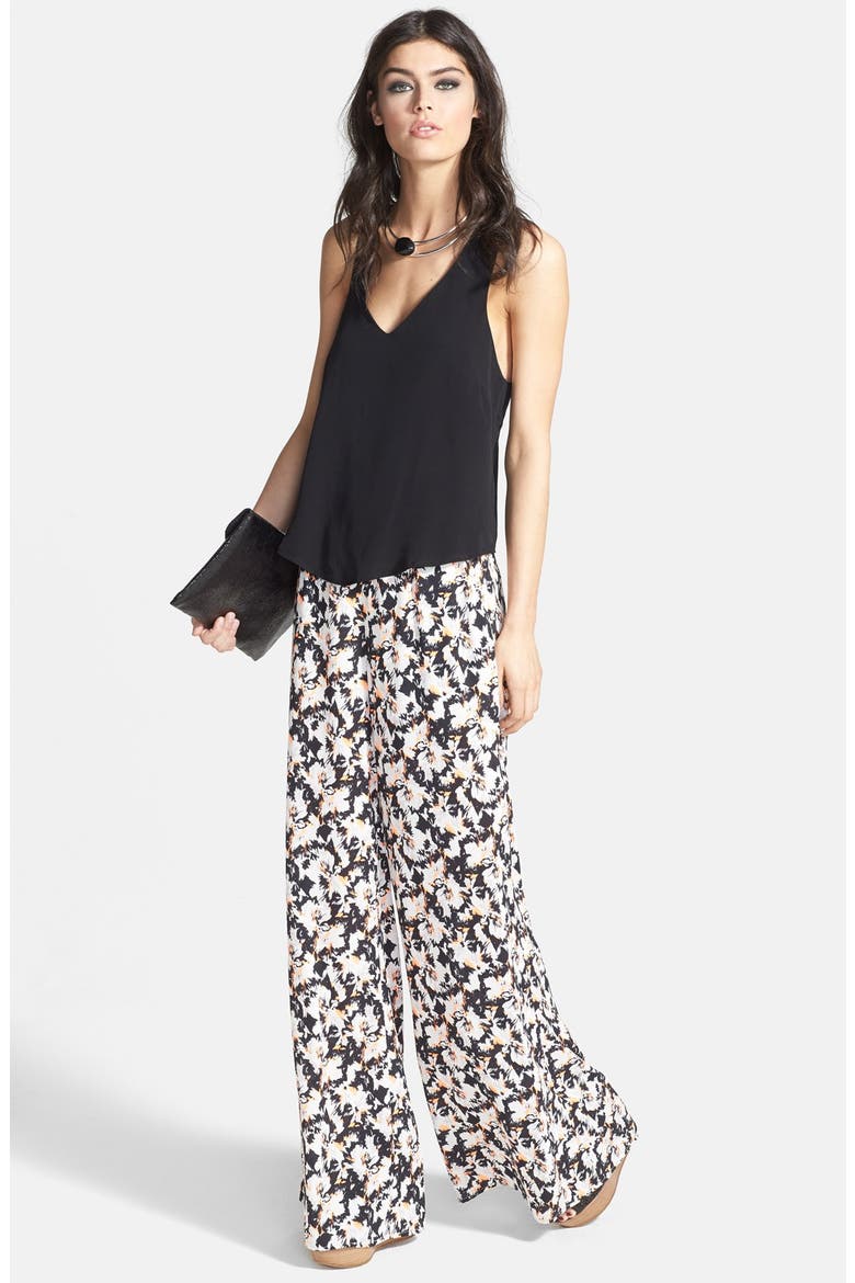 ASTR Wide Leg Pants, Alternate, color, BLACK CORAL MULTI