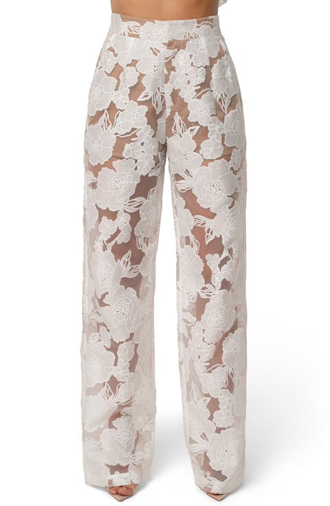 Floral Organza Pants