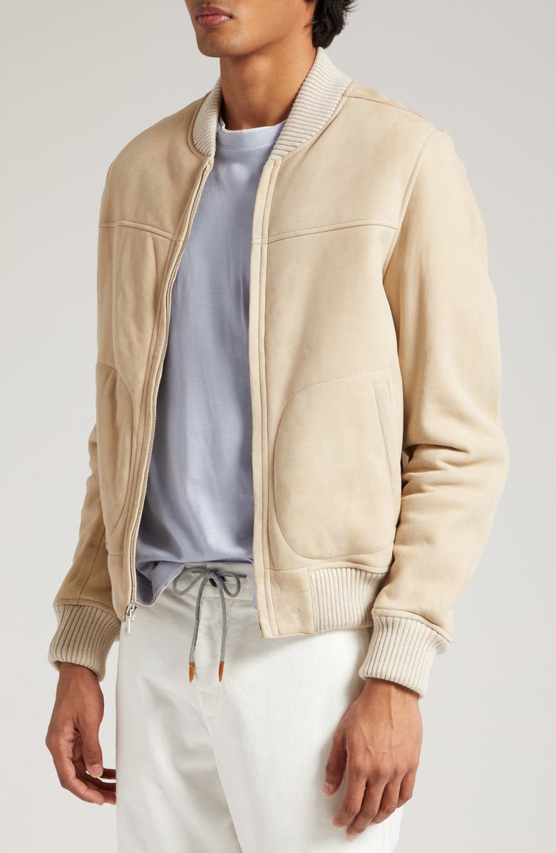 Eleventy Genuine Shearling Bomber Jacket, Alternate, color, 