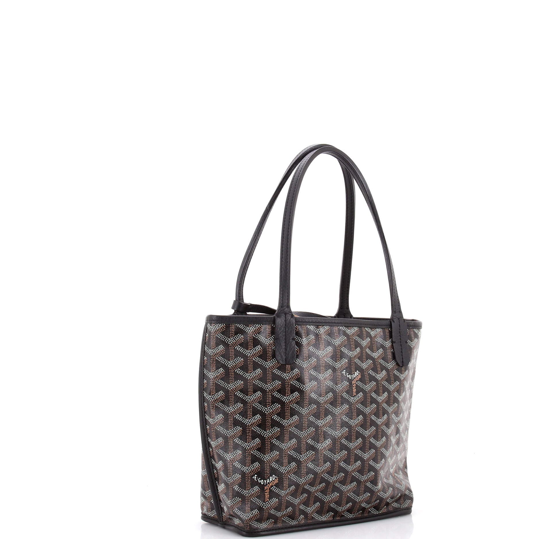 Pre-Owned Goyard Anjou Reversible Tote Coated Canvas Mini, Alternate, color, Black