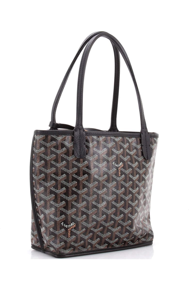 Pre-Owned Goyard Anjou Reversible Tote Coated Canvas Mini, Alternate, color, Black