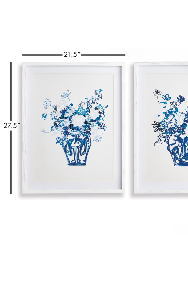 Matched Pair Floral Prints Set of 2, Alternate, color, Blue
