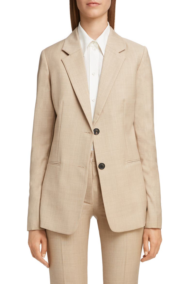 Wool Jacket, Main, color, LIGHT BEIGE-WHITE