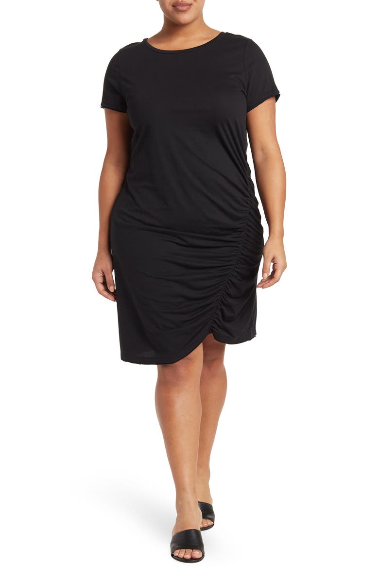 Melrose and Market Ruched Knit T-Shirt Dress, Main, color, 