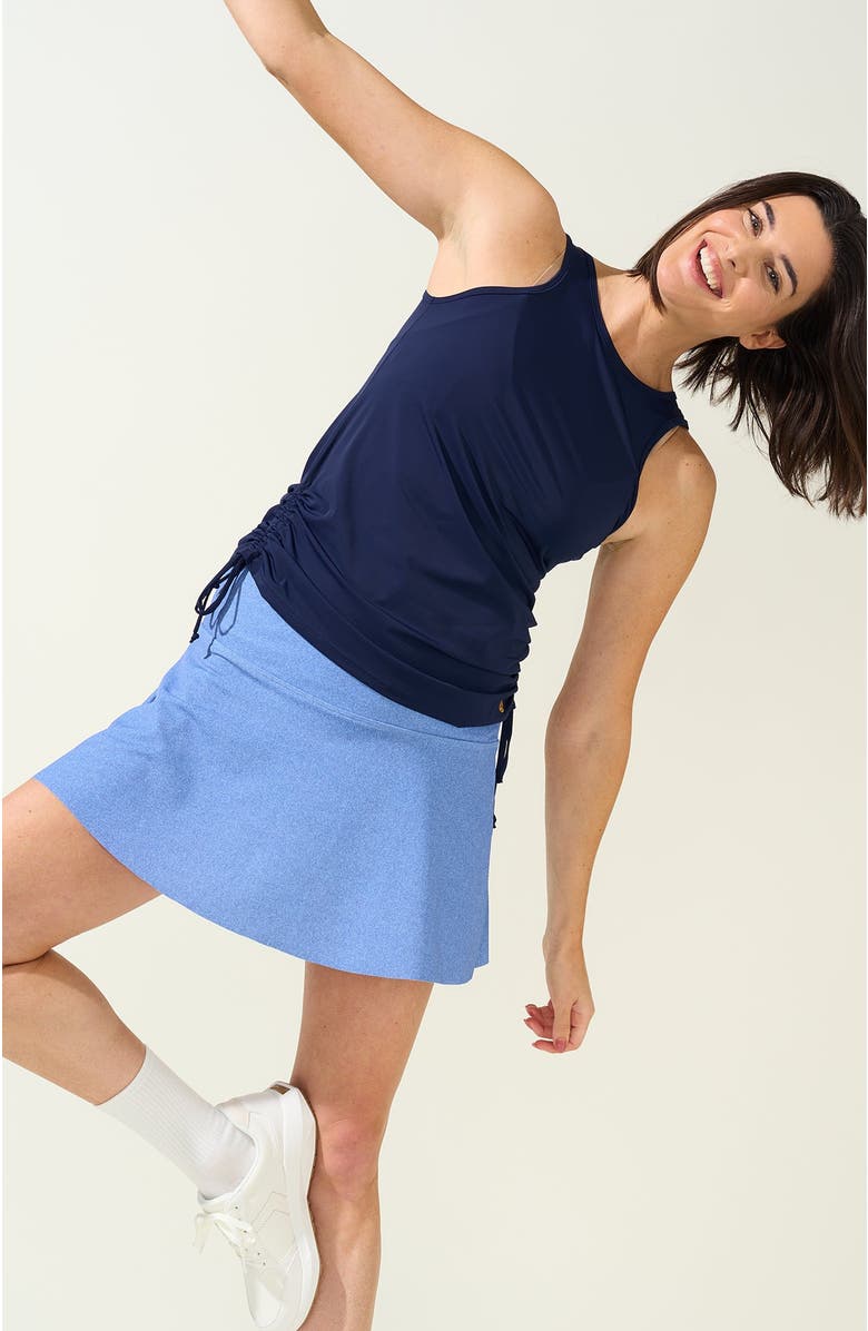 Bobbe Active Varsity Skirt, Alternate, color, Denim Print