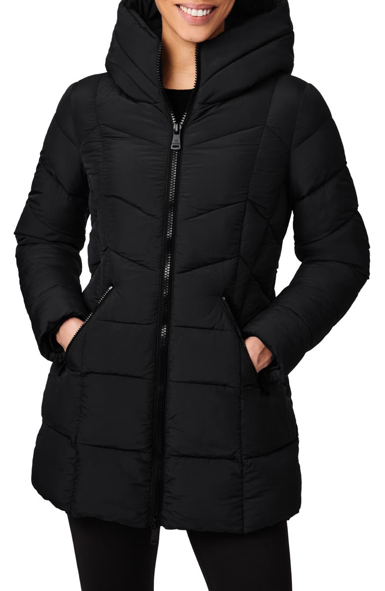 Bernardo Hooded Water Resistant Puffer Jacket, Main, color, Black