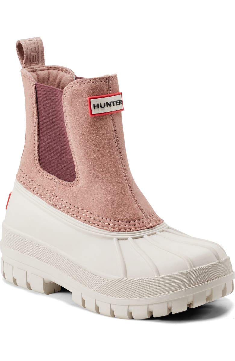 Hunter Sutton Waterproof Duck Boot, Main, color, Whitby Sand/ Rococo Blush