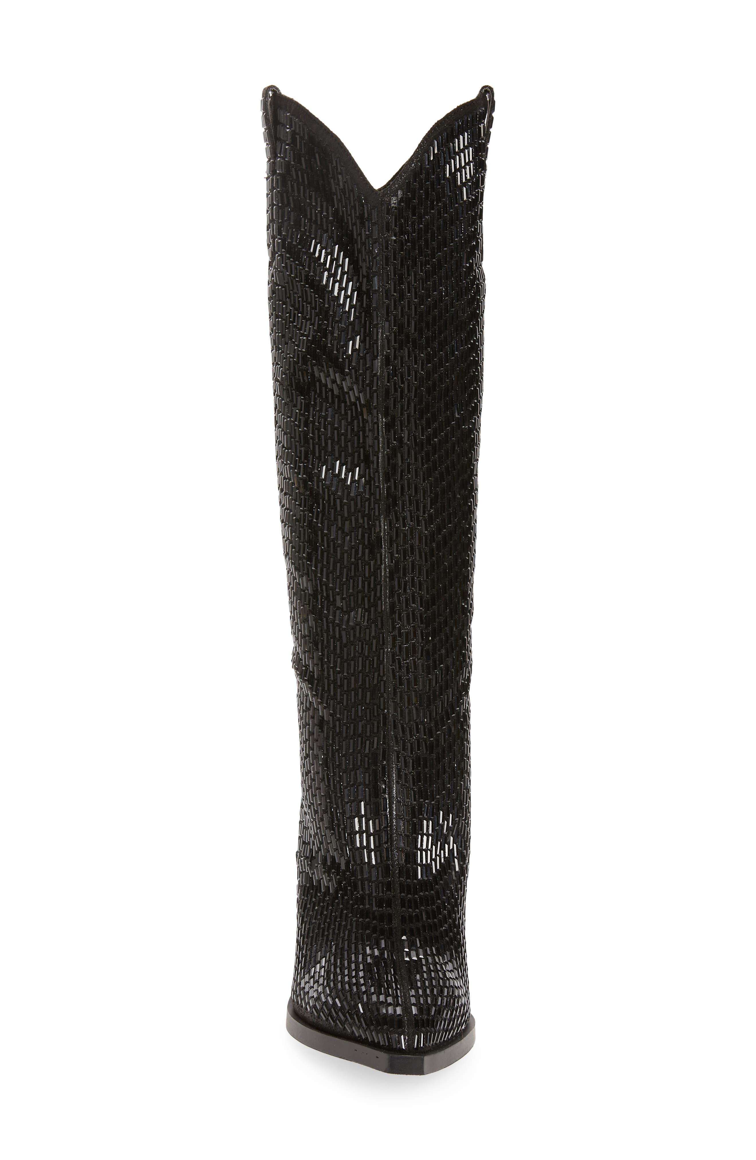 Driven Crystal Western Boot, Alternate, color, BLACK