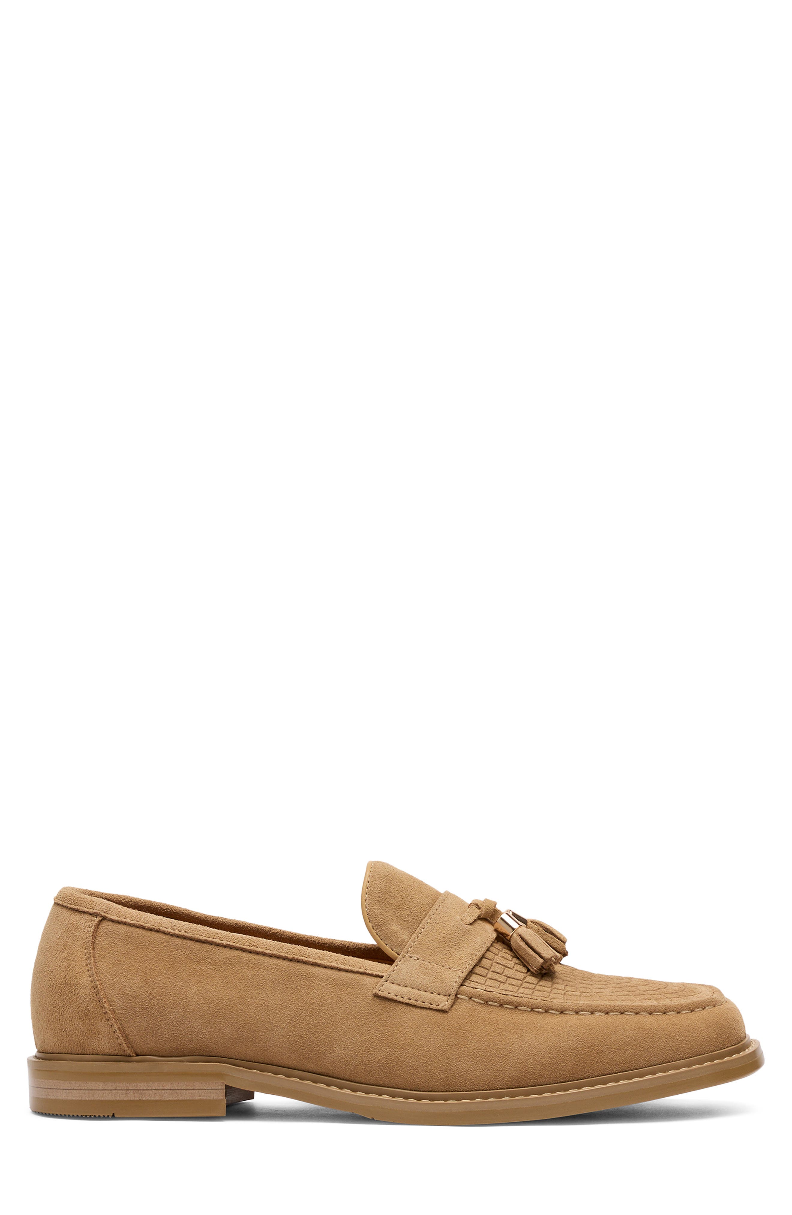 Denzel Tassel Loafer, Alternate, color, LIGHT CARAMEL