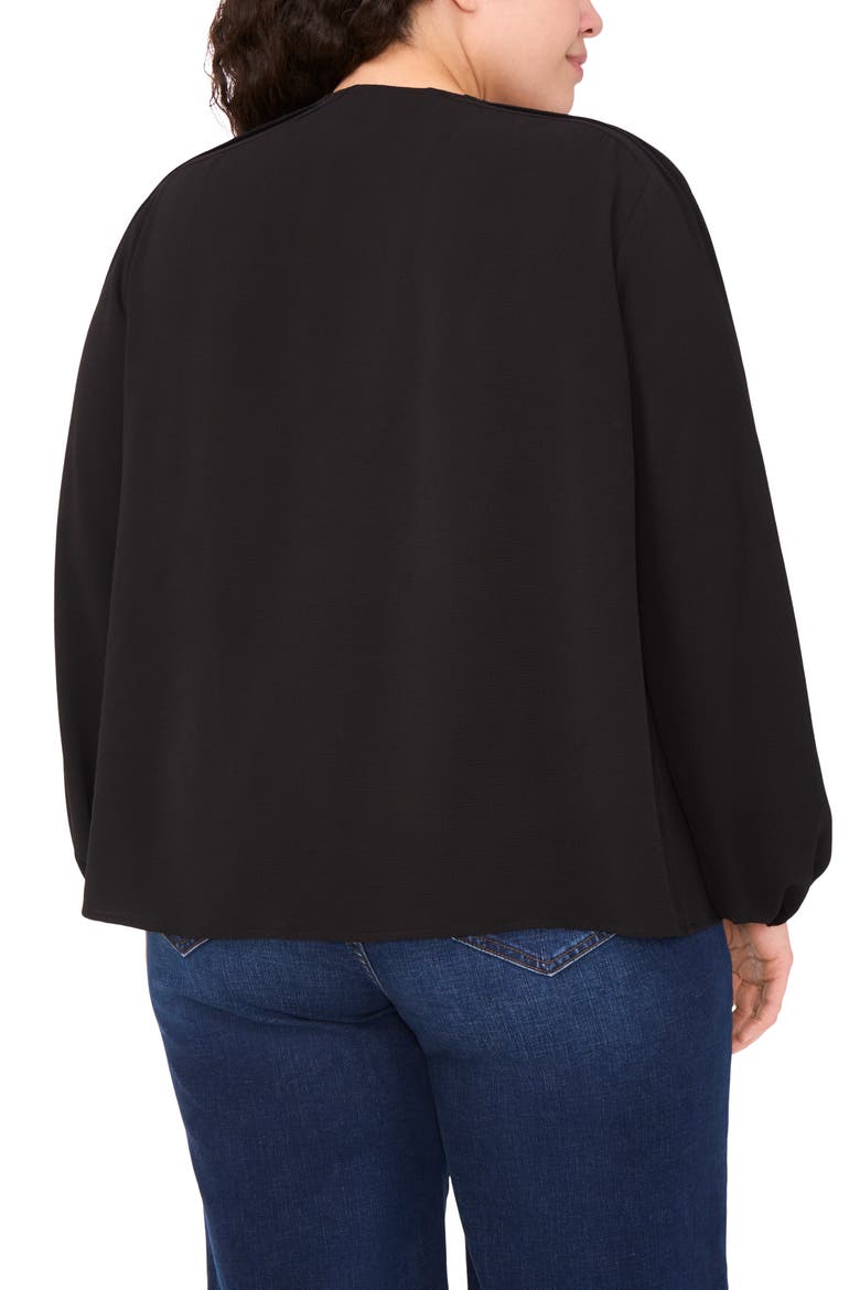 Circle Lace Long Sleeve Pintuck Top, Alternate, color, RICH BLACK