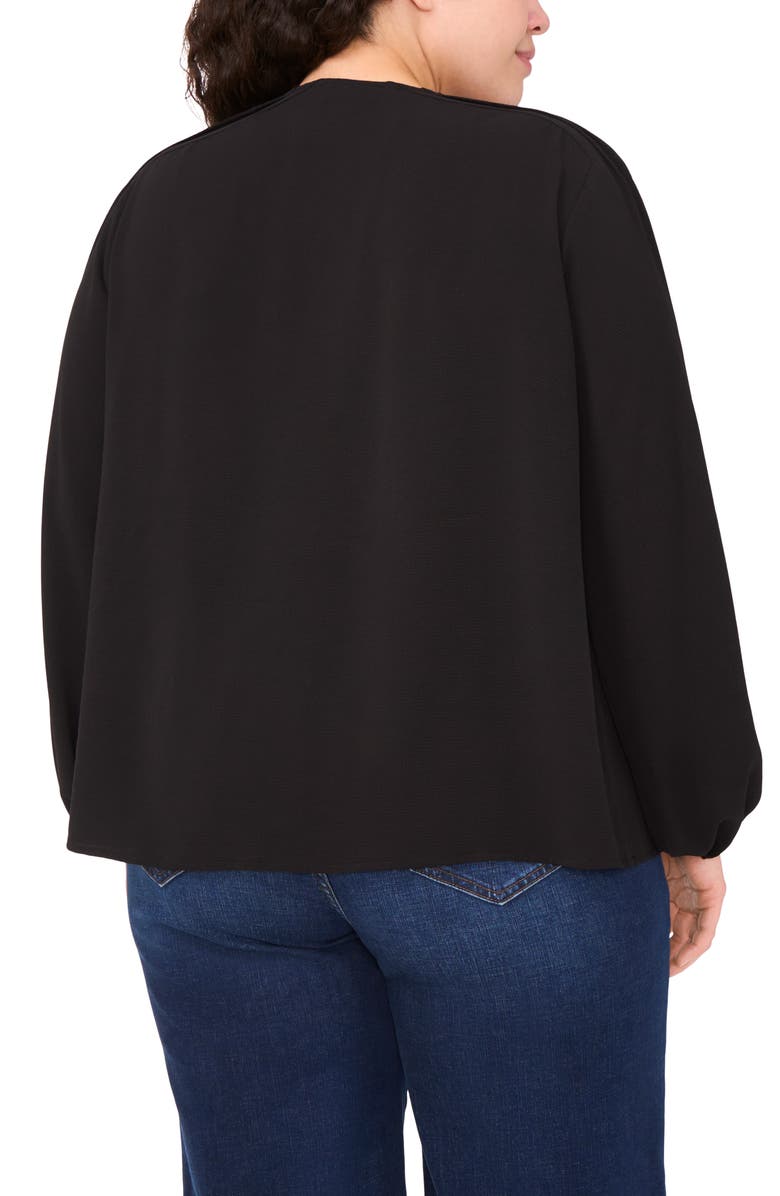 CeCe Circle Lace Long Sleeve Pintuck Top, Alternate, color, Rich Black