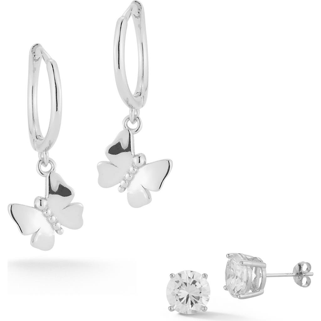Glaze Jewelry Set Of 2 Sterling Silver Earrings In Metallic