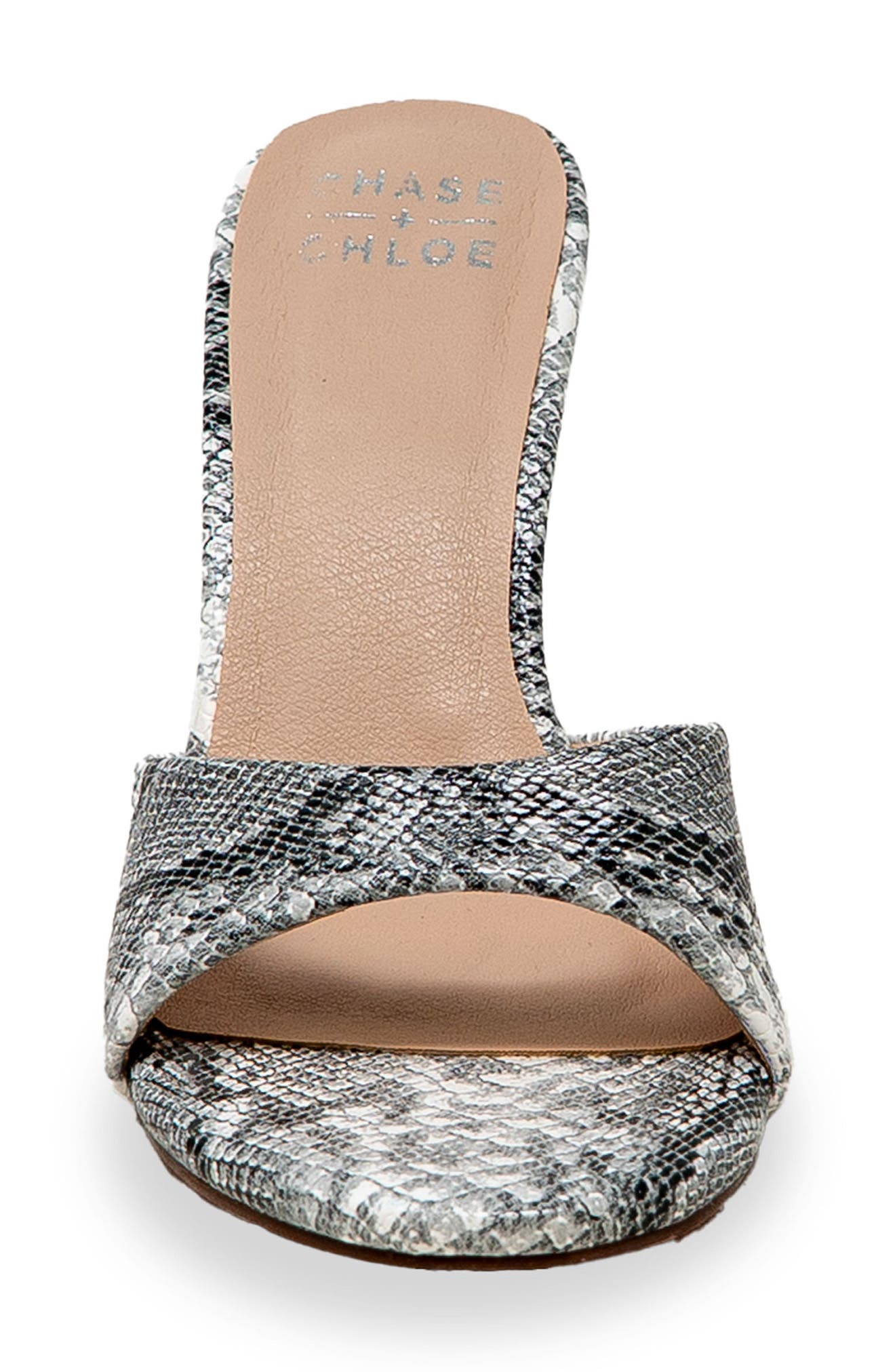 CHASE AND CHLOE Slide Stiletto Sandal, Alternate, color, Snake