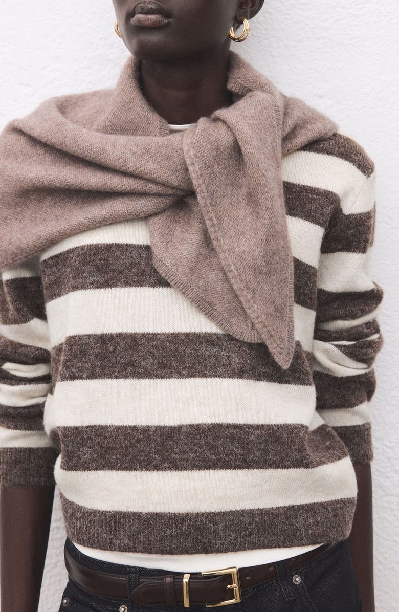 MANGO Stripe Crewneck Sweater, Alternate, color, 