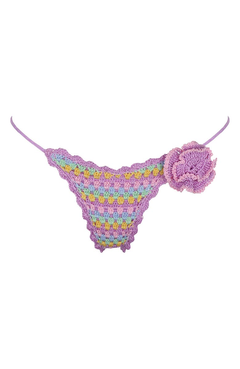 Capittana Beatriz Reversible Crochet Bikini Bottoms, Alternate, color, Purple