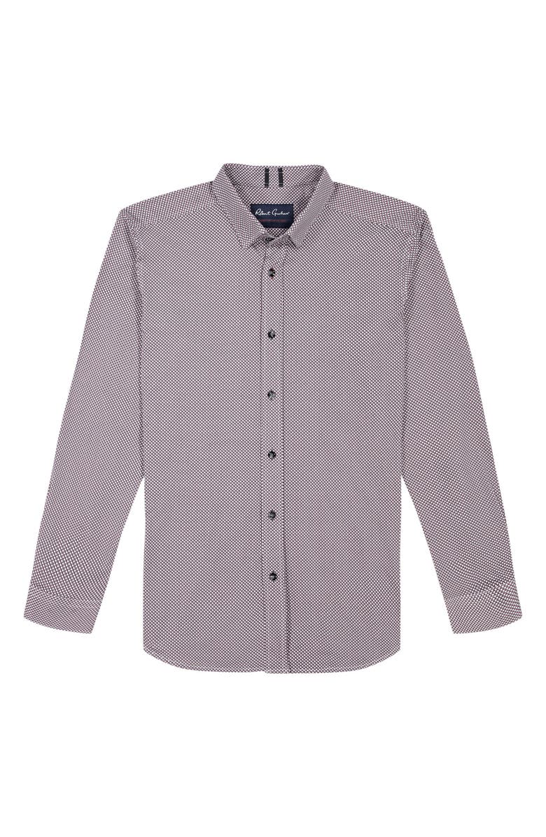 Robert Graham Osmond Tailored Fit Geo Print Cotton Knit Button-Up Shirt, Alternate, color, 