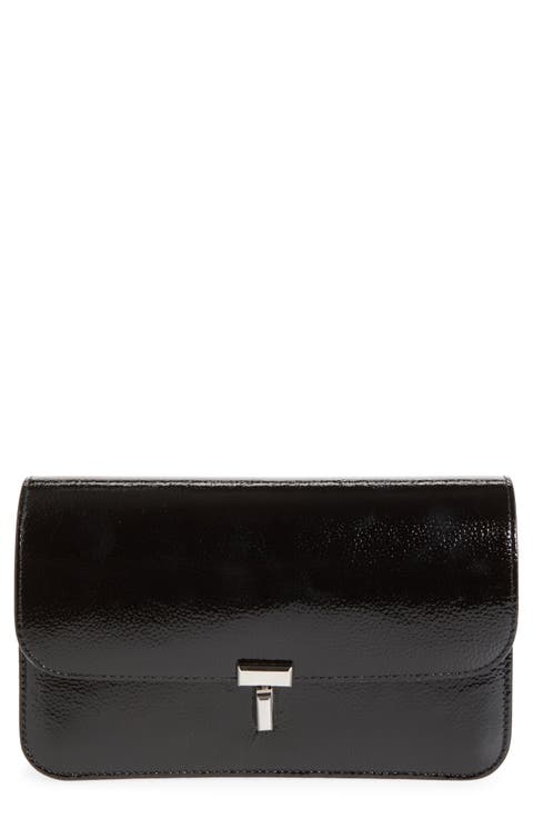 T-Lock Grained Patent Leather Crossbody Bag