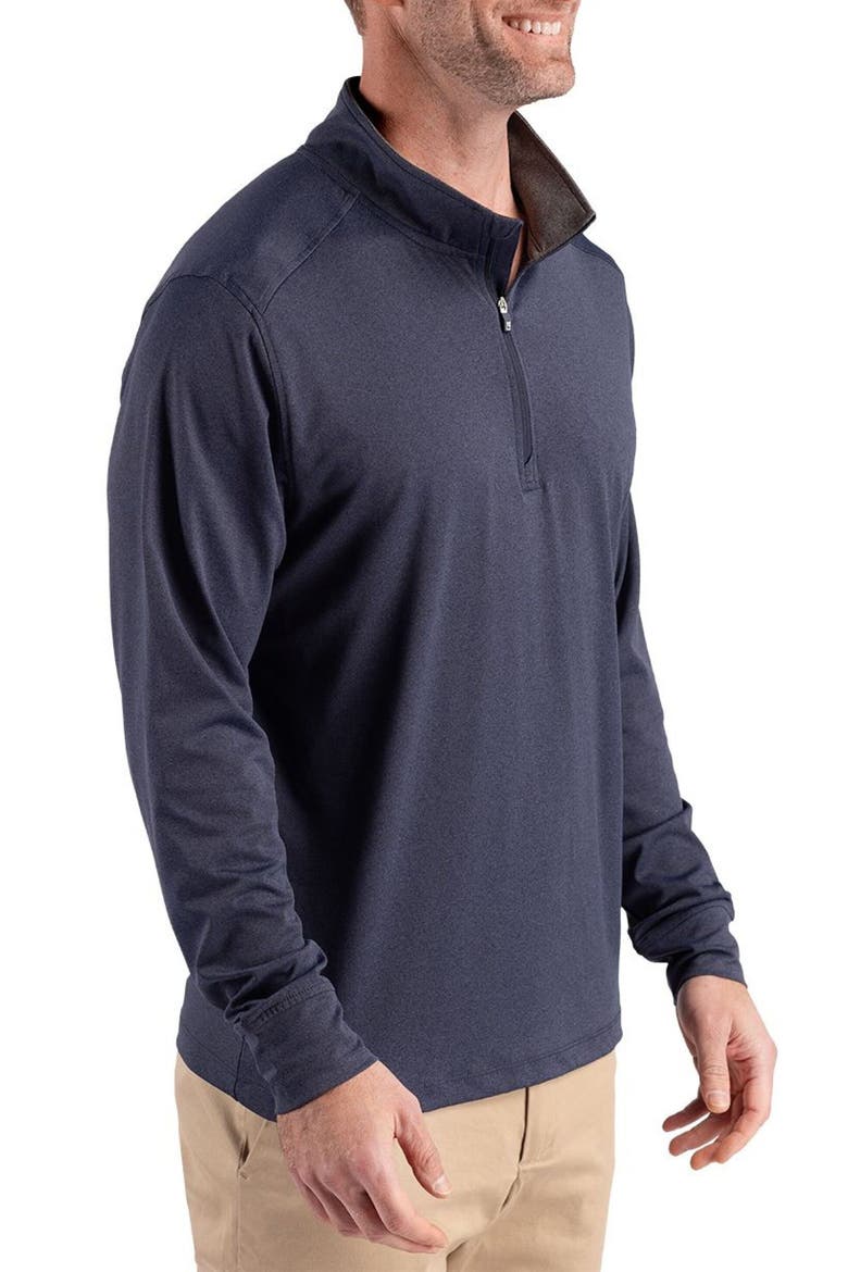 Forge Epic Confidence Performance Quarter Zip Pullover, Alternate, color, DARK NAVY BLUE HEATHER