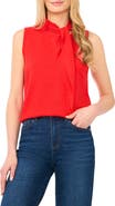 CeCe Tie Neck Sweater Tank