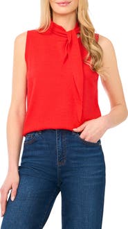 CeCe Tie Neck Sweater Tank