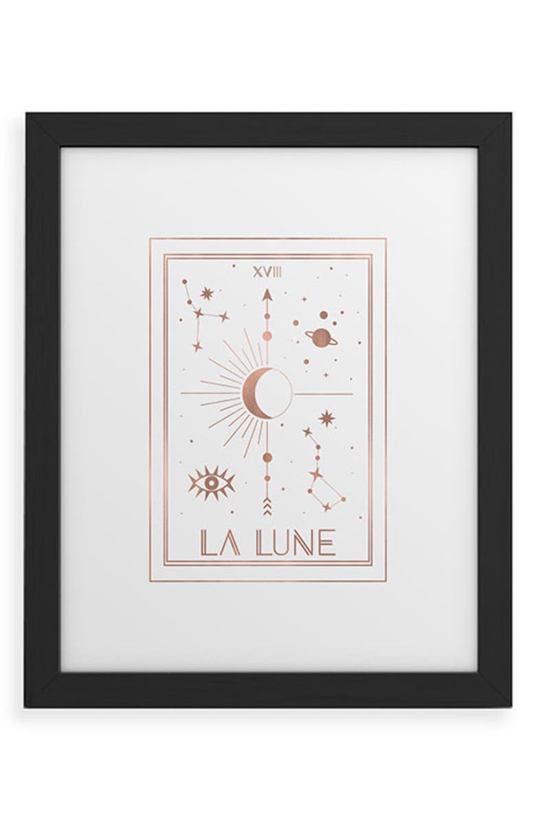 Deny Designs La Lune or the Moon Framed Art Print, Main, color, Black Frame 8X10
