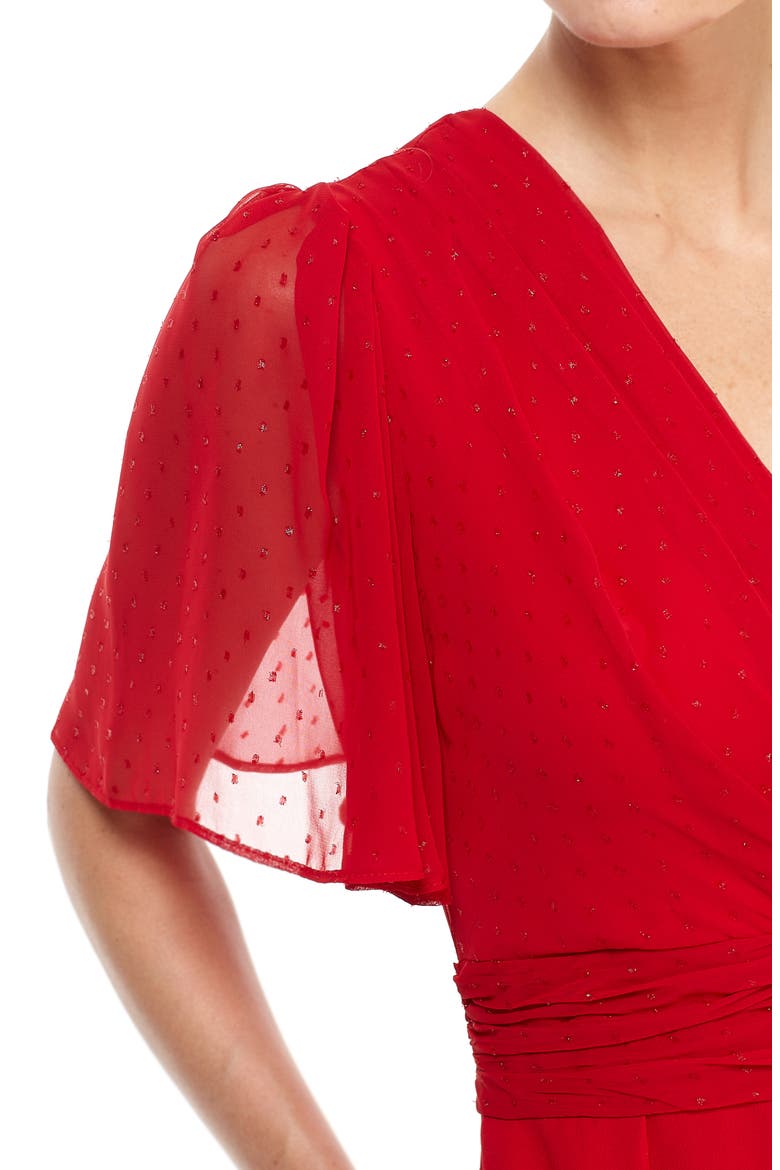 Brielle Clip Dot Chiffon Jumpsuit, Alternate, color, RUBY