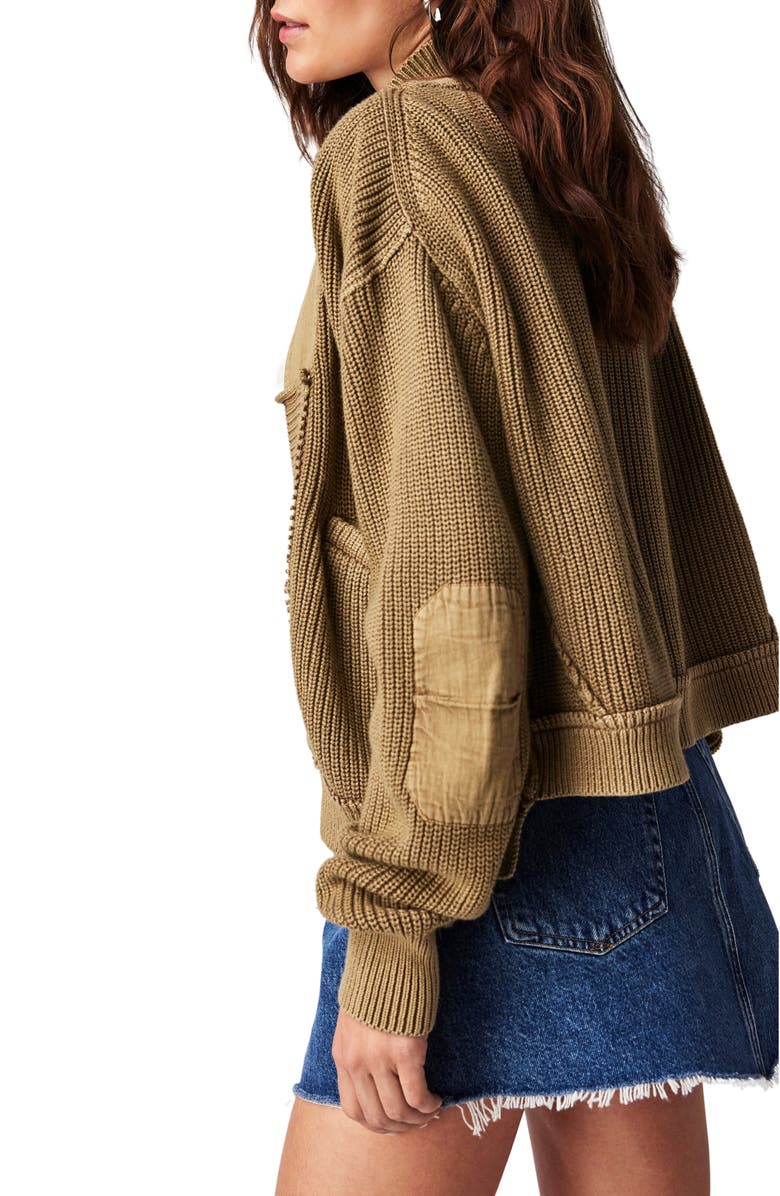 Free People Worn Thru Cotton Crop Cardigan, Alternate, color, 