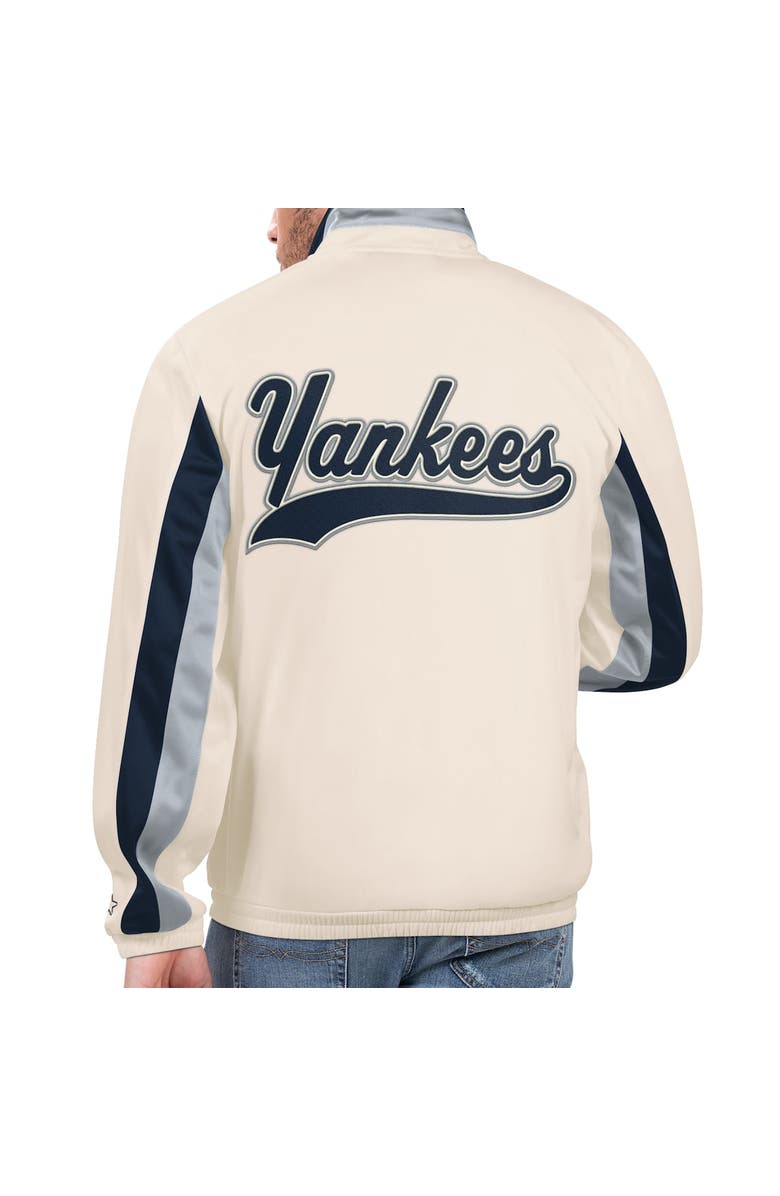 STARTER Men's Starter Cream New York Yankees Rebound Cooperstown Collection Full-Zip Track Jacket, Alternate, color, 