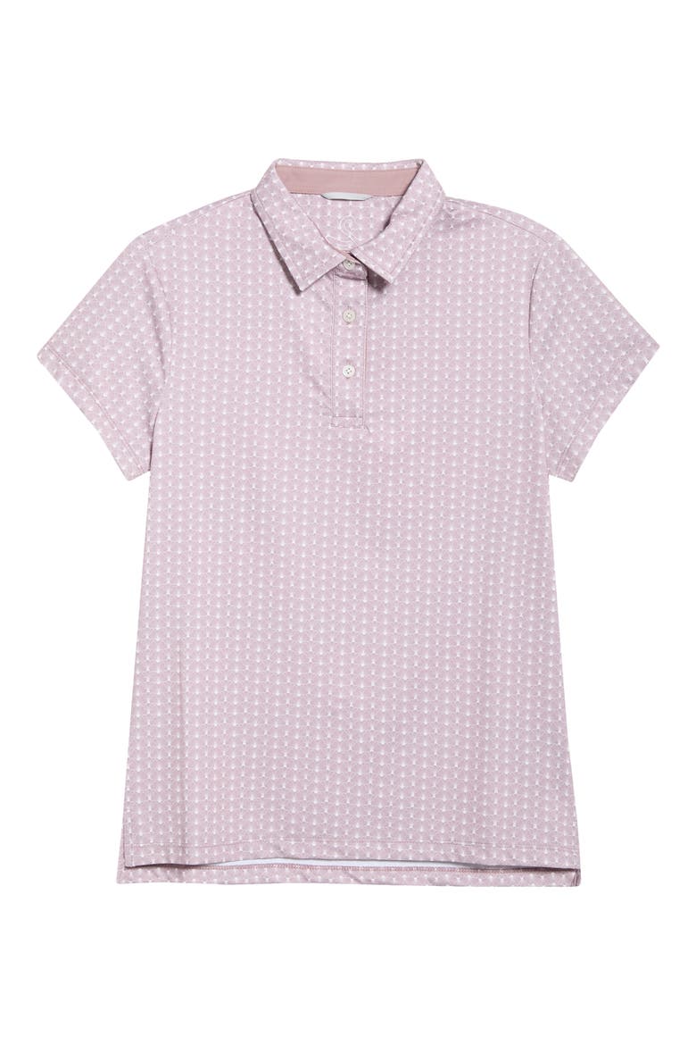 Lauren Print Golf Polo, Alternate, color, MAUVE
