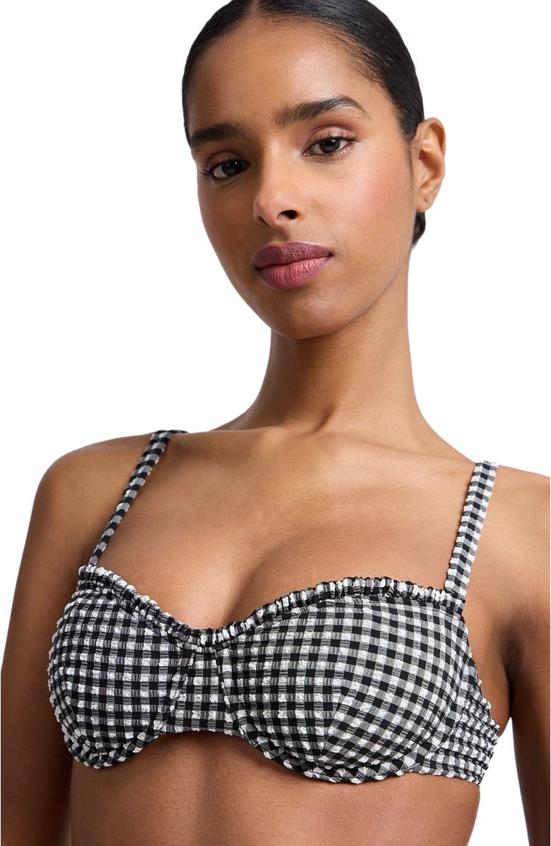 Onia Marilyn Underwire Bikini Top, Alternate, color, Black/White