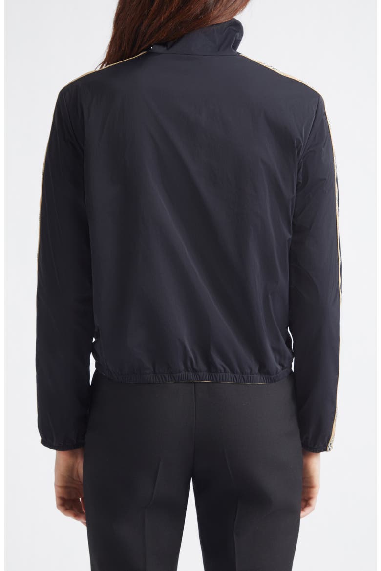 Angela Reversible Stretch Nylon & Fleece Jacket, Alternate, color, BLACK