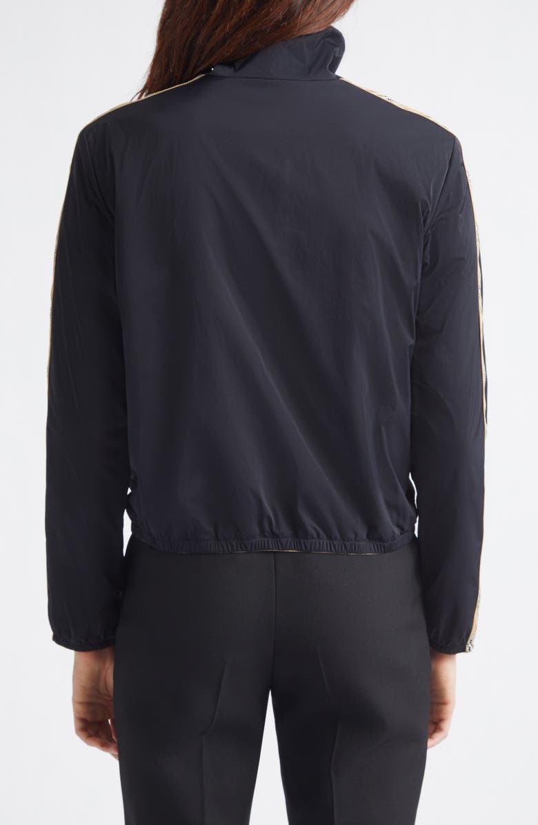 Burberry Angela Reversible Stretch Nylon & Fleece Jacket, Alternate, color, Black