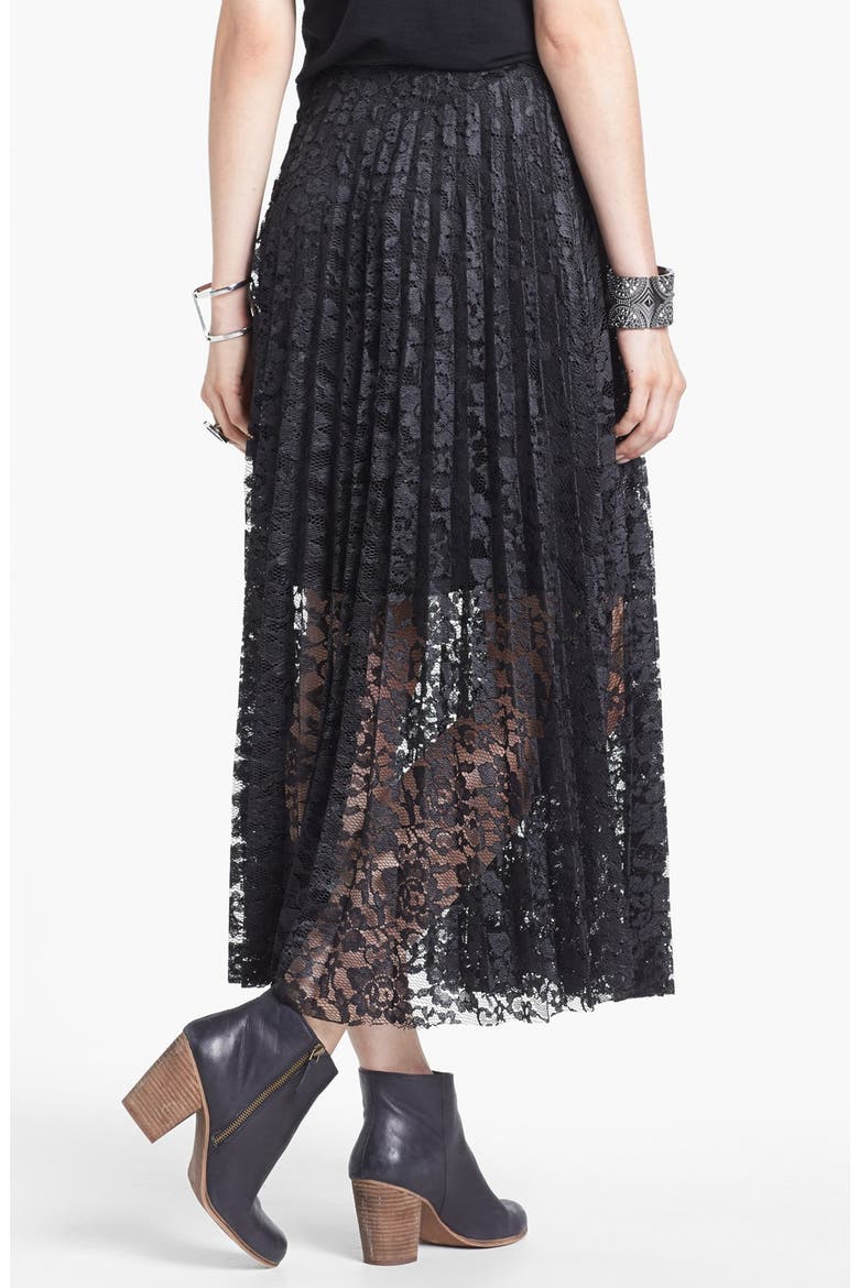 Knife Pleat Lace Maxi Skirt, Alternate, color, BLACK
