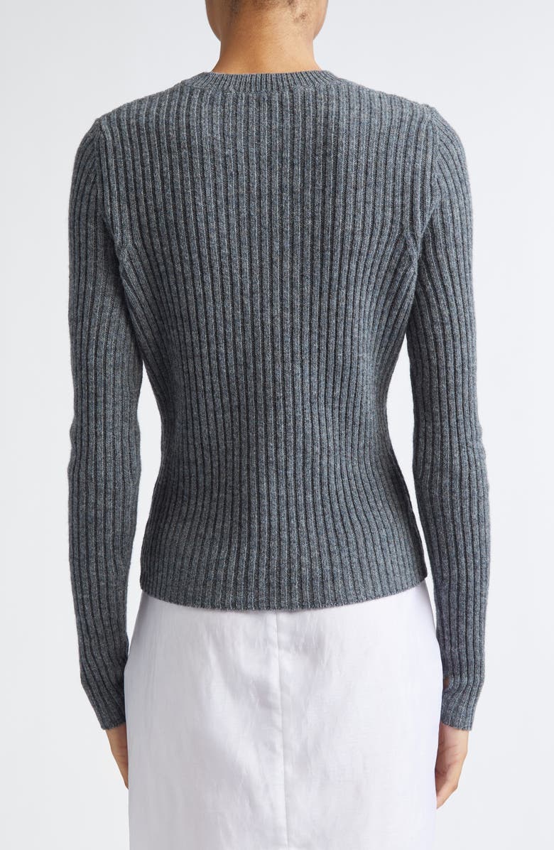 Cecilie Bahnsen Blas Nordic Rib Wool Sweater, Alternate, color, Dark Grey