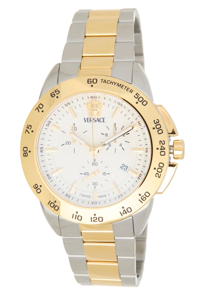 V-Sport Chrono Bracelet Watch, 44mm, Main, color, TWO TONE/ WHITE
