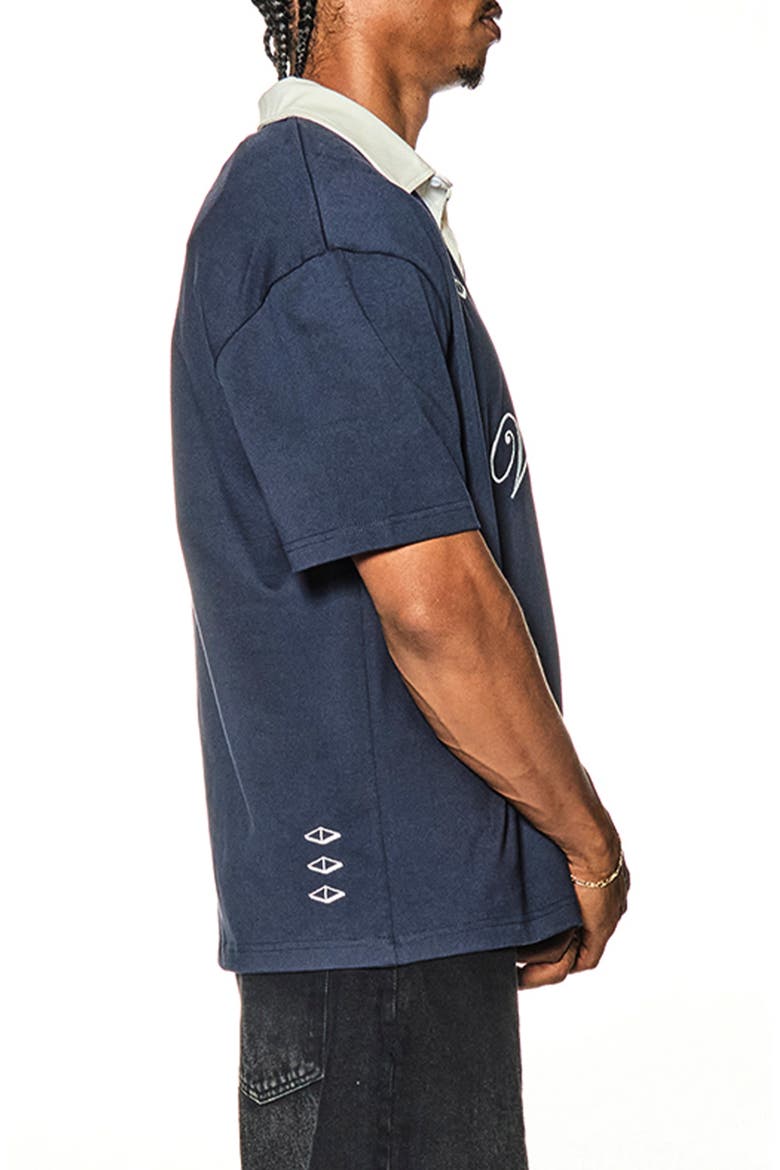 Post Game Embroidered Cotton Rugby Polo, Alternate, color, NAVY