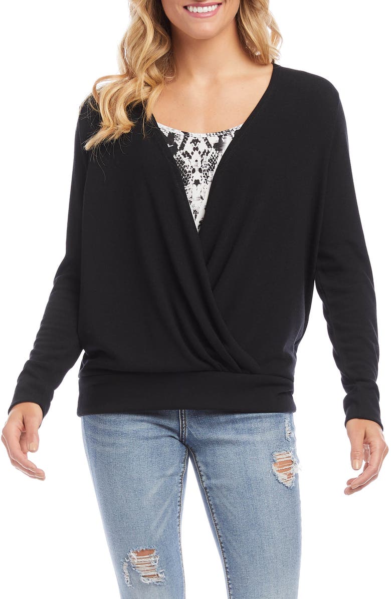Karen Kane Layered Crossover Top, Main, color, 