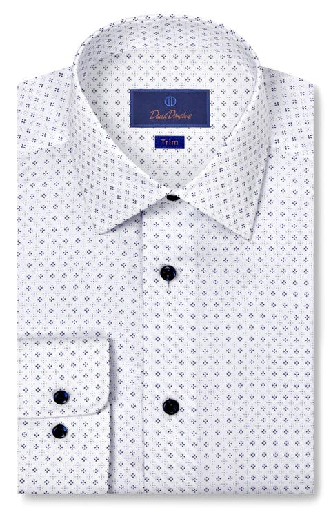 Trim Fit Neat Print Dress Shirt