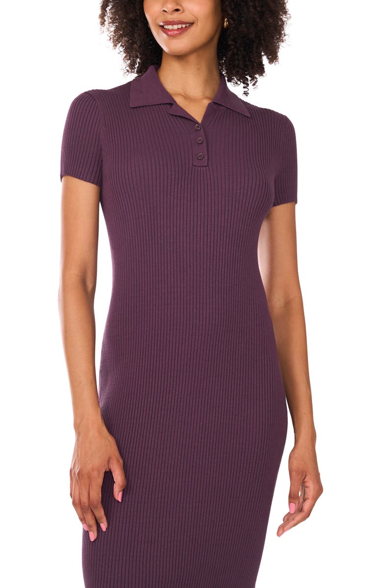 Vince Camuto Rib Dress, Alternate, color, Plum Perfect