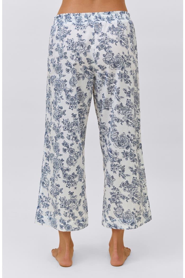 Nostalgia Floral Crop Cotton Pajamas, Alternate, color, WHITE