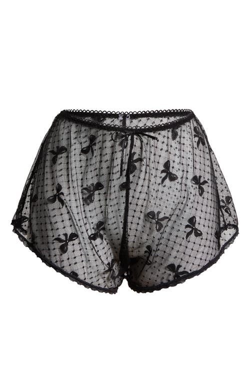 Kilo Brava Bow Dotted Mesh Shorts In Black