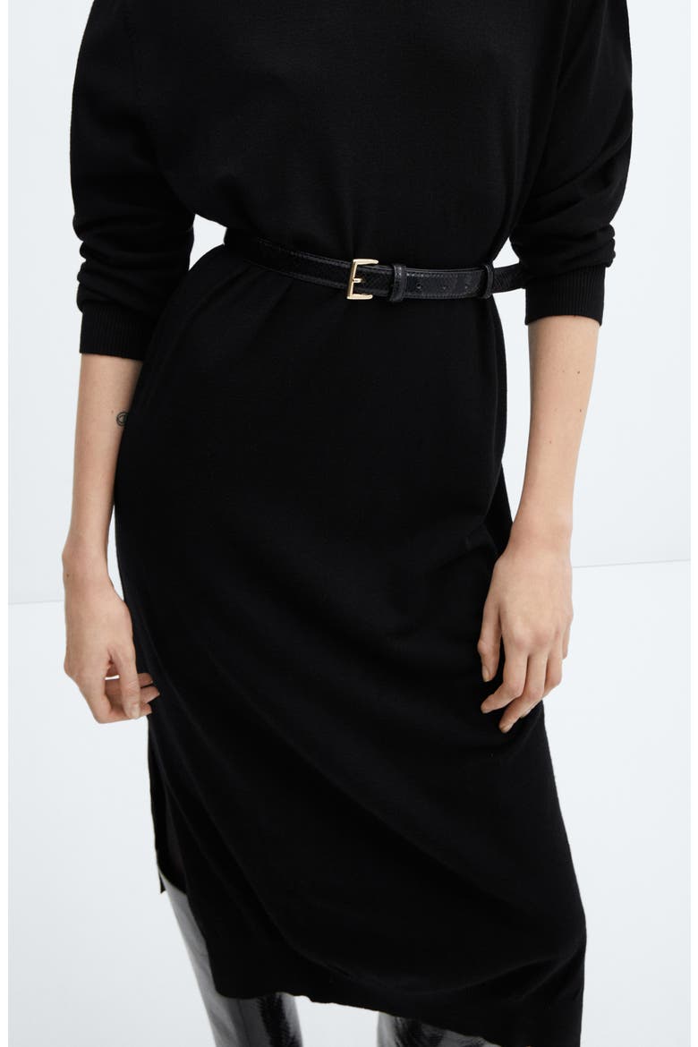 Oversize Long Sleeve Midi Sweater Dress, Alternate, color, BLACK