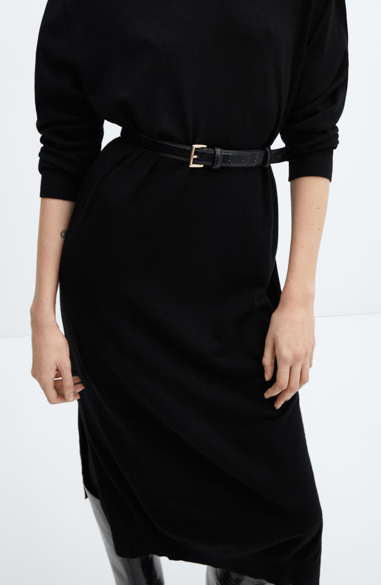 MANGO Oversize Long Sleeve Midi Sweater Dress, Alternate, color,