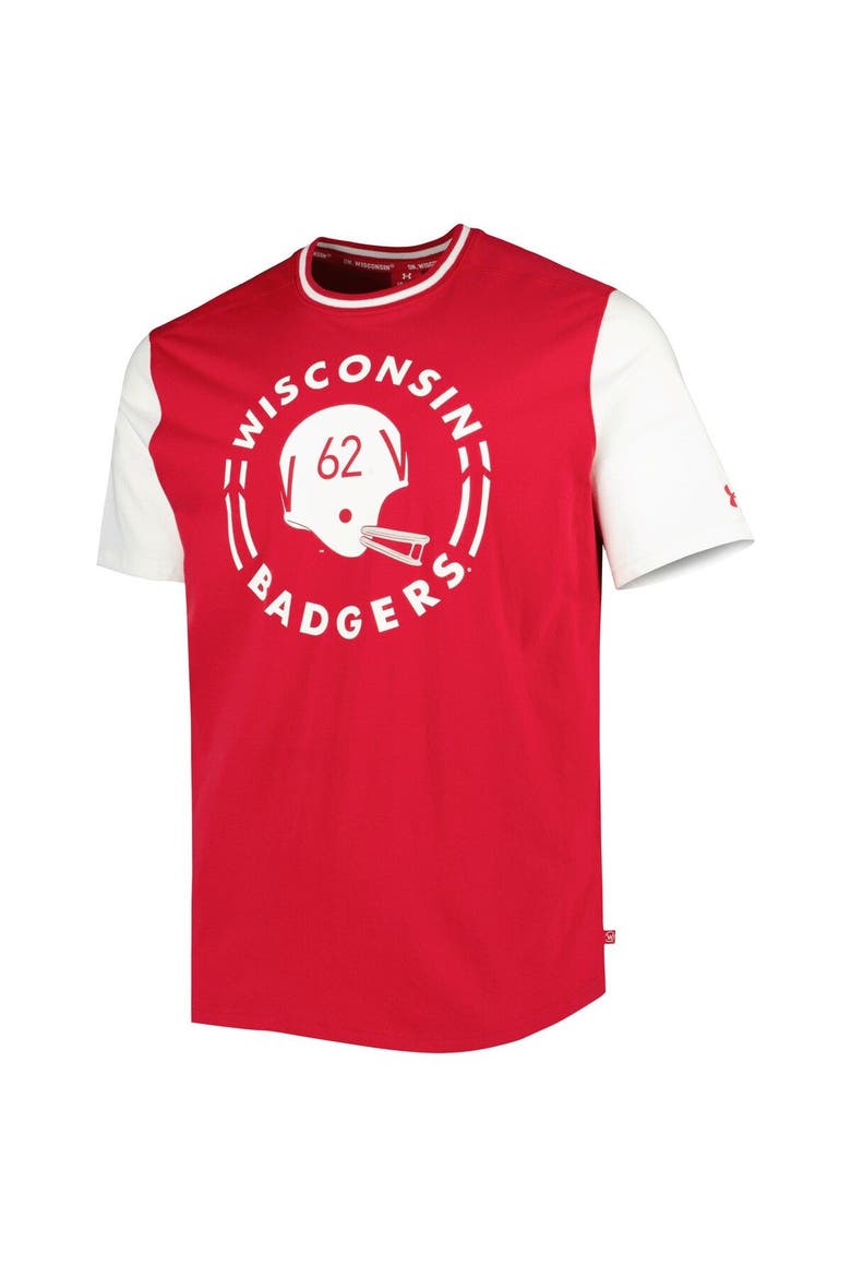 Men's Under Armour Red/White Wisconsin Badgers Iconic Block T-Shirt, Alternate, color, Red