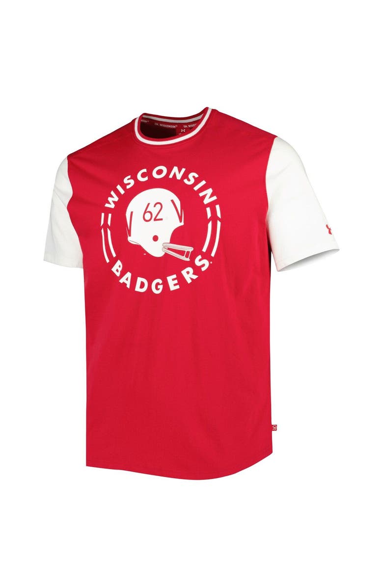Under Armour Men's Under Armour Red/White Wisconsin Badgers Iconic Block T-Shirt, Alternate, color,